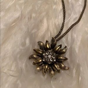 Brass sunburst necklace